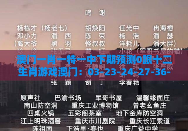 澳门一肖一特一中下期预测0跟十二生肖游戏澳门：03-23-24-27-36-12 T:14和防范虚假鼓吹术-详尽解答、专家解读解释与落实